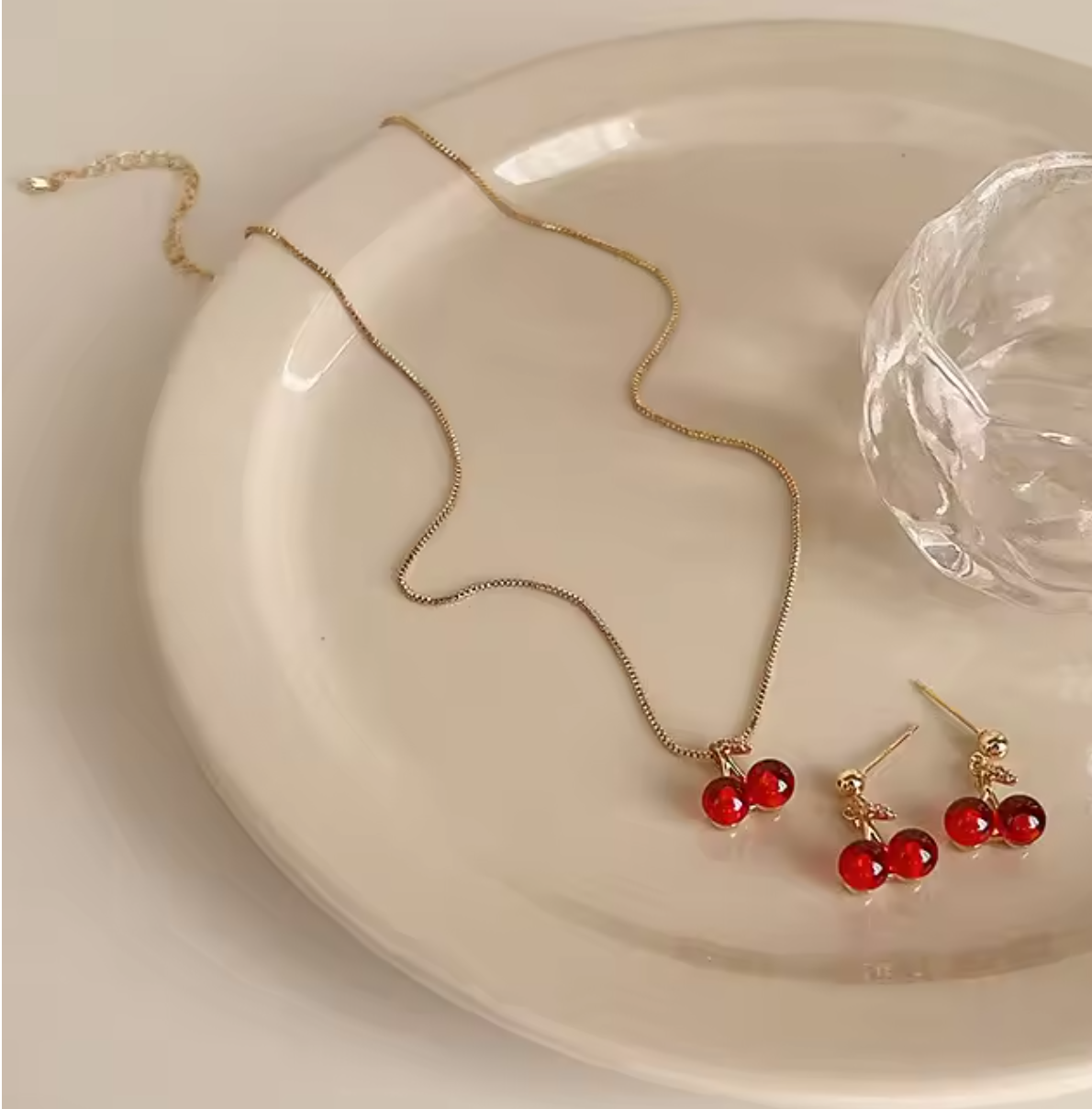 SET JOYERIA CHERRY LOVE CON ENCANTO FRUTAL
